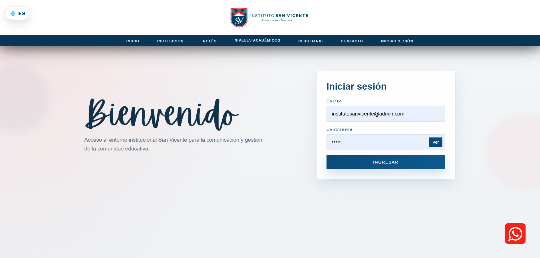Inicio de sesión