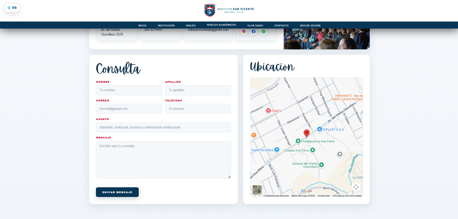 Formulario institucional